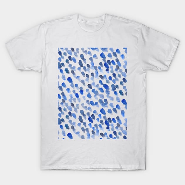 Imperfect brush strokes - blue T-Shirt by wackapacka